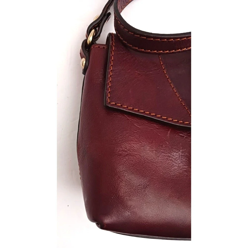 Floto Cognac Brown Leather Crossbody Bag Made in Italy 8X6